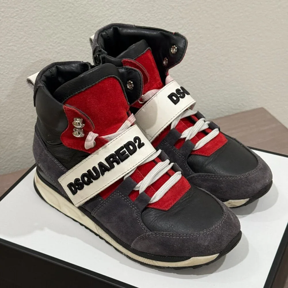 $255 DSQUARED2 kaleido high top kids sneaker